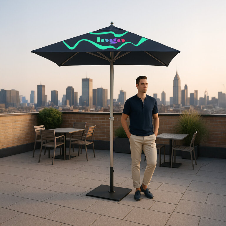 Parasol personnalisé carré en aluminium 2x2 m | pandacola