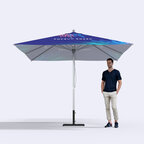 Parasol personnalisé carré en aluminium 2,5x2,5 m | pandacola - thumb - 1