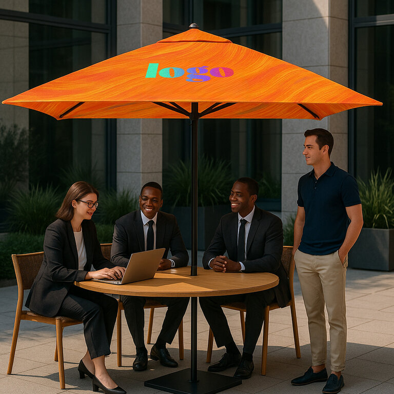 Parasol personnalisé carré en aluminium 3x3 m | pandacola