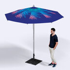Parasol personnalisé rond en aluminium 2,7x2,7 m | pandacola - thumb