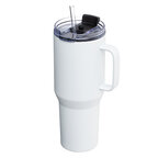 Mug isotherme personnalisable en acier inoxydable recyclé avec poignée et paille 1,2l | pandacolach - thumb