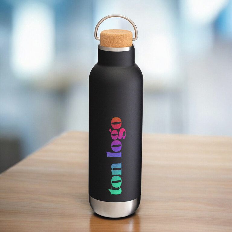 Bouteille isotherme en acier inoxydable recyclé avec couvercle liège 500ml ou 750ml - Ortado | pandacola
