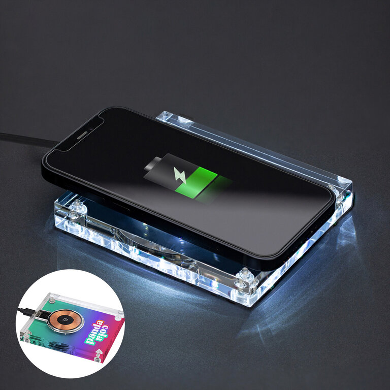 Chargeur sans fil en acrylique 15 Watt - Gingcast | pandacola