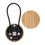 Câble de charge 4 en 1 en bambou personnalisable - Convertics | pandacola - thumb - 1