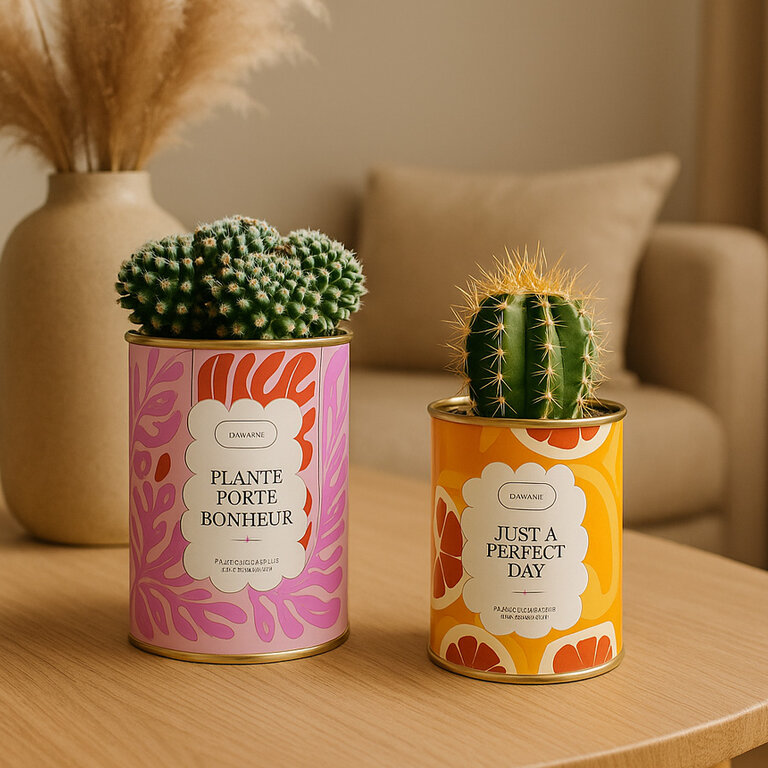 Plante dépolluante personnalisée Made in France – Cactus en pot | pandacolach - 2