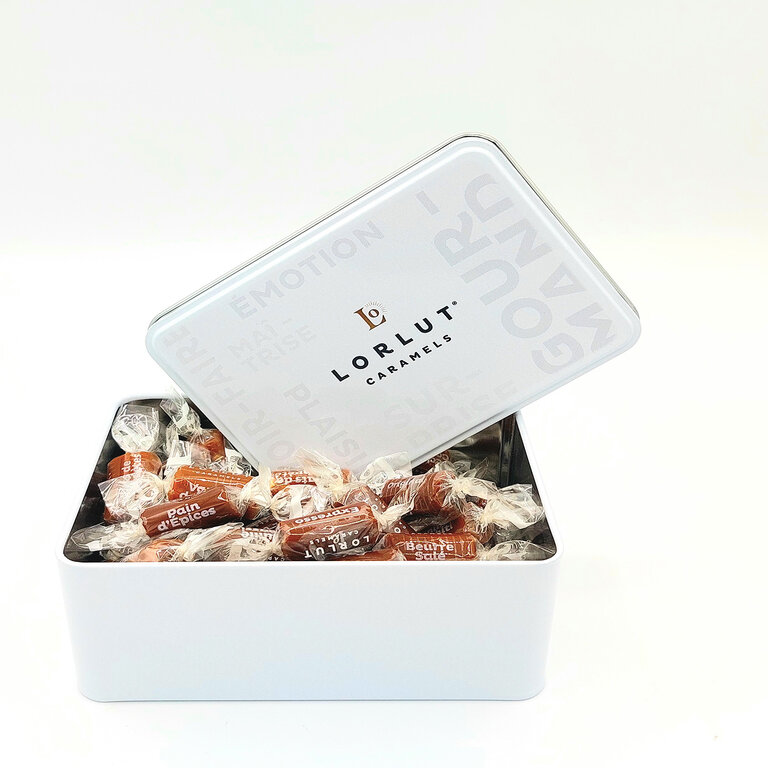 Boîte d'assortiment de caramels fondants personnalisable - Lorlut® Caramels | pandacolach