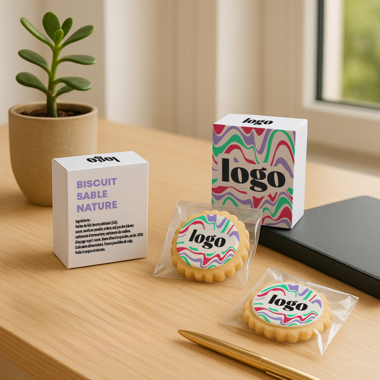 Biscuit personnalisé individuel avec glaçage en boîte - Fondy | pandacola