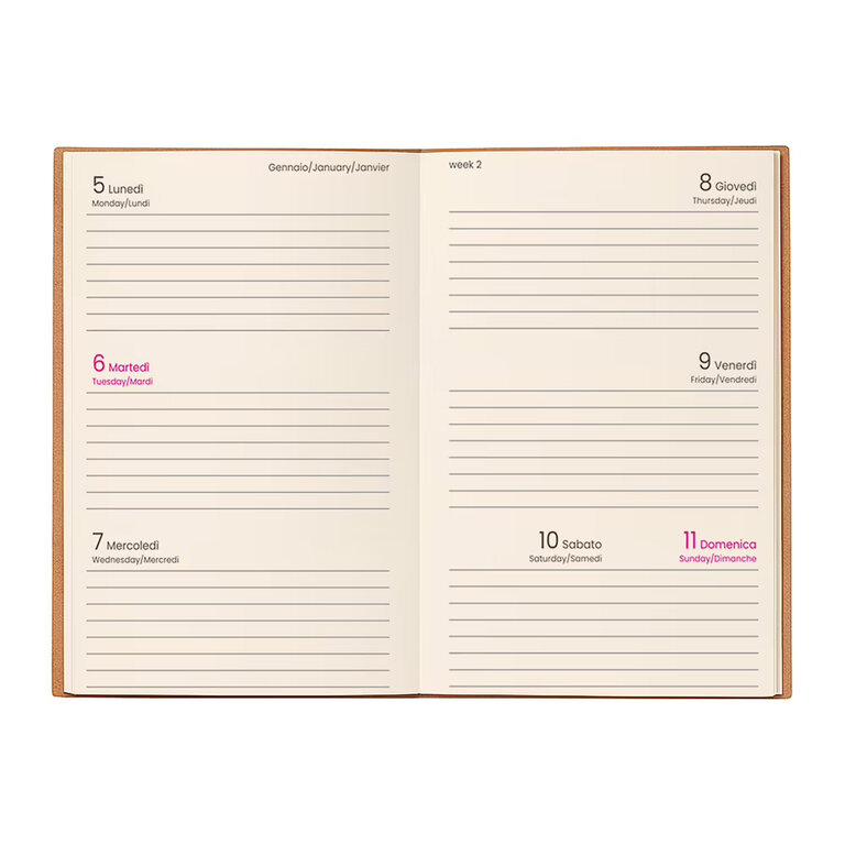 Agenda personnalisable hebdomadaire en carton souple 64 feuilles - Antik | pandacola - 2