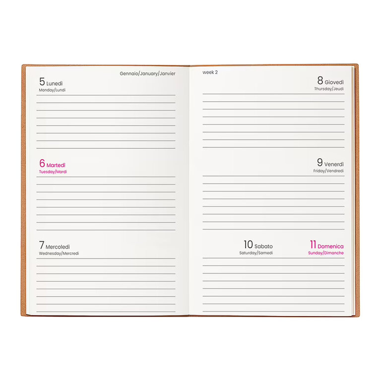 Agenda personnalisable hebdomadaire A5 en carton rigide 64 feuilles - Kitai | pandacola - 3