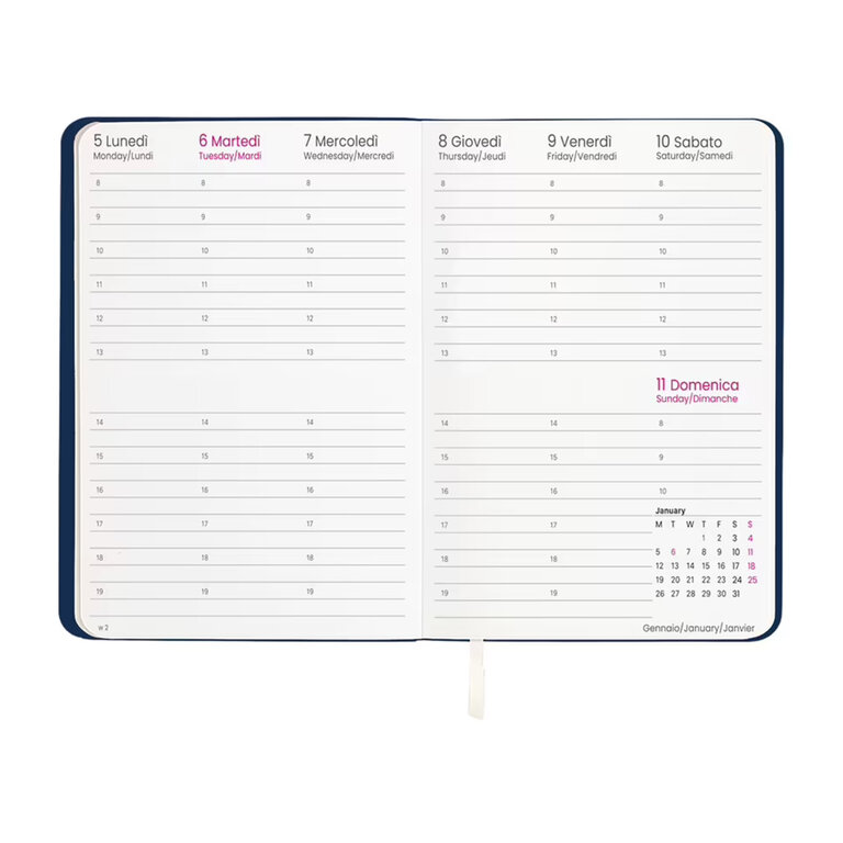 Agenda personnalisé hebdomadaire A5 en PU souple 64 feuilles - Focil | pandacola - 2