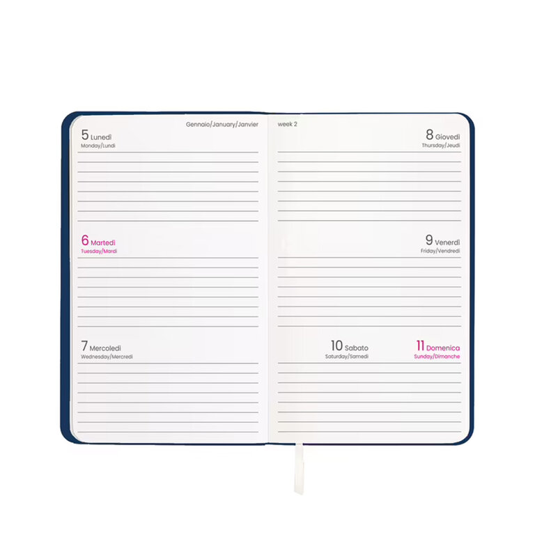 Agenda personnalisé hebdomadaire A6 en PU souple 64 feuilles - Focil Mini | pandacola - 2
