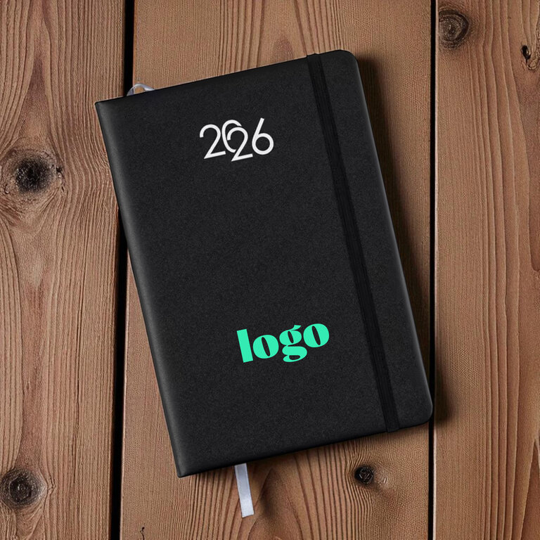 Agenda personnalisé hebdomadaire A5 en PU rigide 64 feuilles - Sagess | pandacola