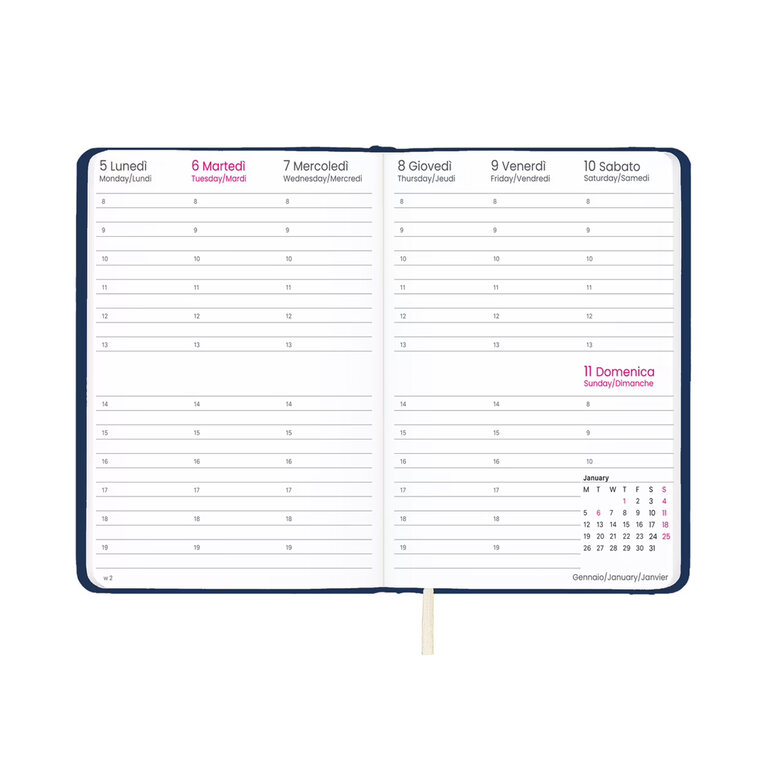 Agenda personnalisé hebdomadaire A5 en PU rigide 64 feuilles - Sagess | pandacolach - 1