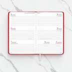 Agenda personnalisé hebdomadaire A6 en PU rigide 64 feuilles - Sagess Mini | pandacola - thumb - 3