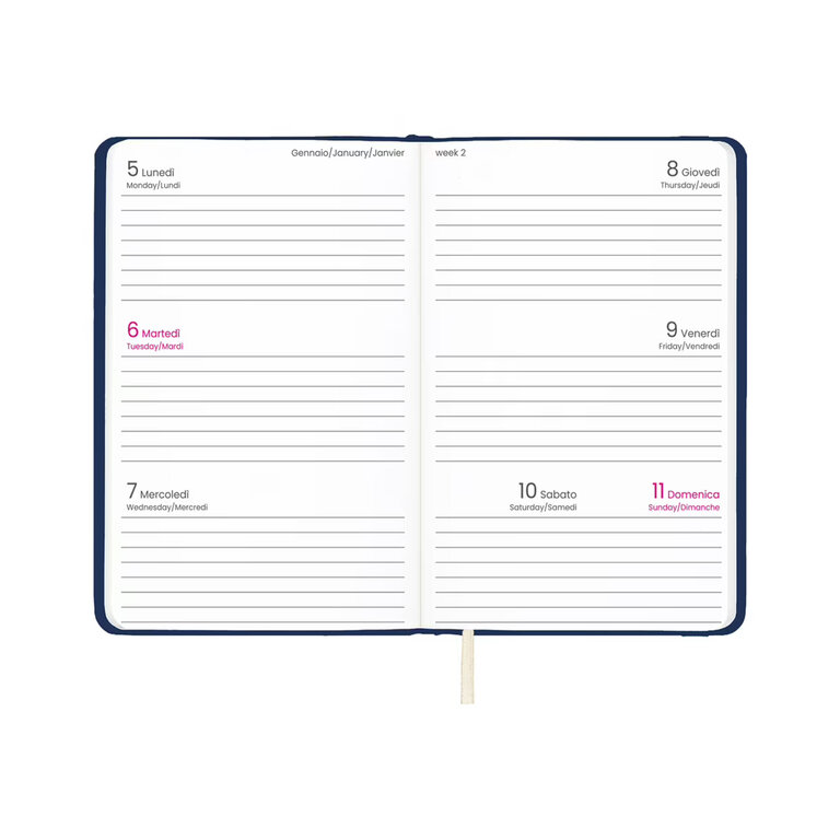 Agenda personnalisé hebdomadaire A6 en PU rigide 64 feuilles - Sagess Mini | pandacolach - 1