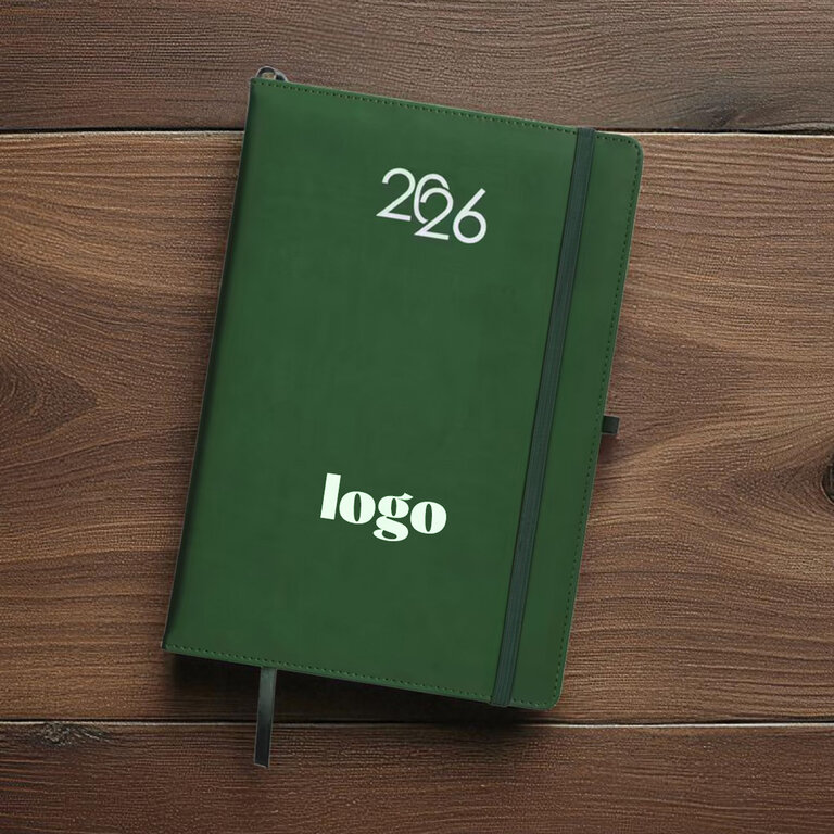 Agenda personnalisé hebdomadaire A5 en PU rigide thermocollé avec piqûres 64 feuilles - Relik | pandacola
