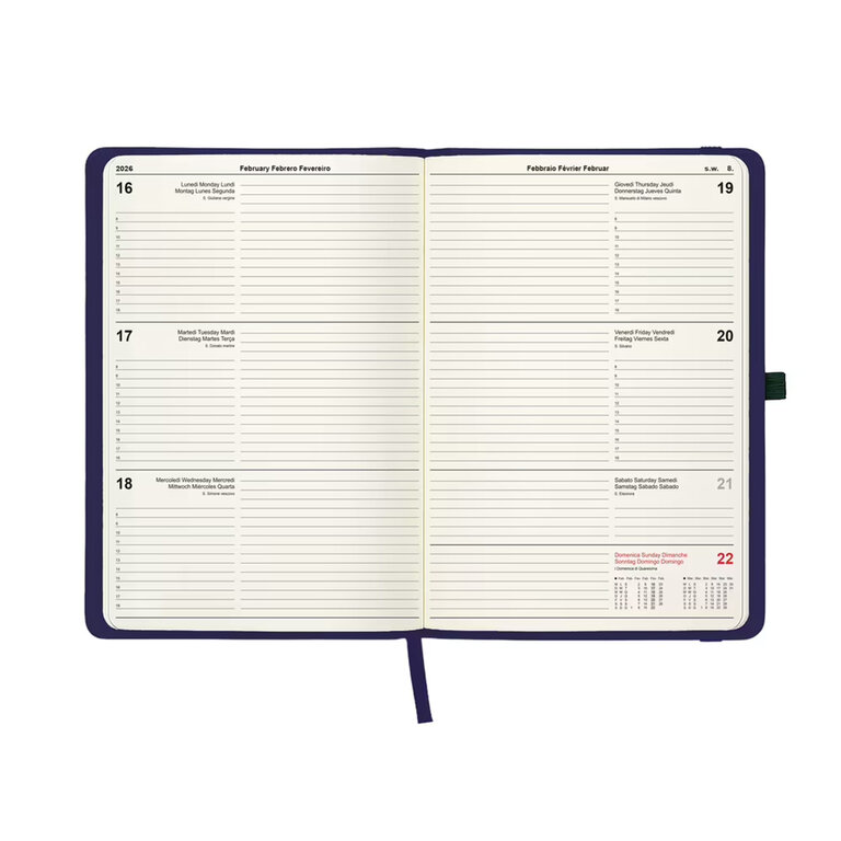 Agenda personnalisé hebdomadaire en PU rigide thermocollé avec piqûres 64 feuilles - Relik | pandacola - 2