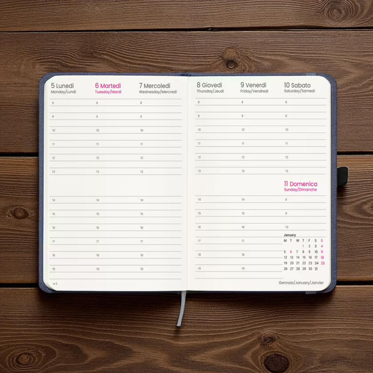 Agenda personnalisable hebdomadaire A5 en rPET rigide 64 feuilles - Doyen | pandacola - 3