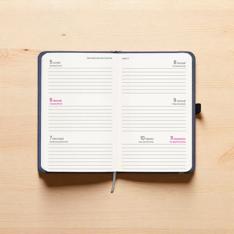 Agenda personnalisable hebdomadaire A6 en rPET rigide 64 feuilles - Doyen Mini | pandacola - 3