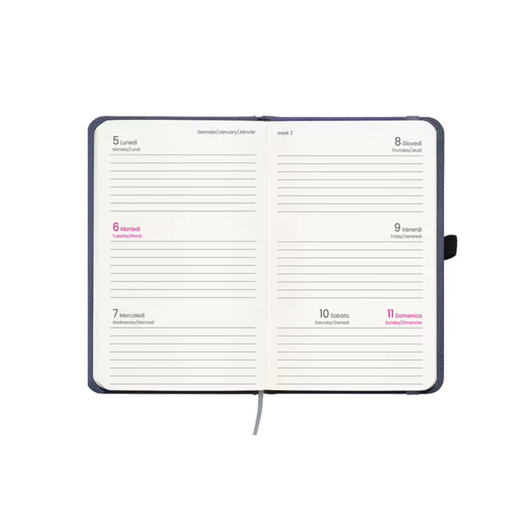 Agenda personnalisable hebdomadaire A6 en rPET rigide 64 feuilles - Doyen Mini | pandacola - 1