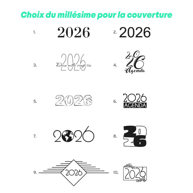 Agenda de caisse long personnalisé  2025/2026 couverture rigide en La Scala - Caisse long | pandacola - 3