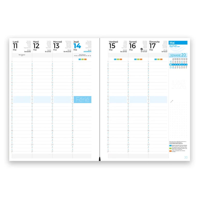 Agenda publicitaire 2025/2026 couverture rigide en Scala - Tolede | pandacola - 1