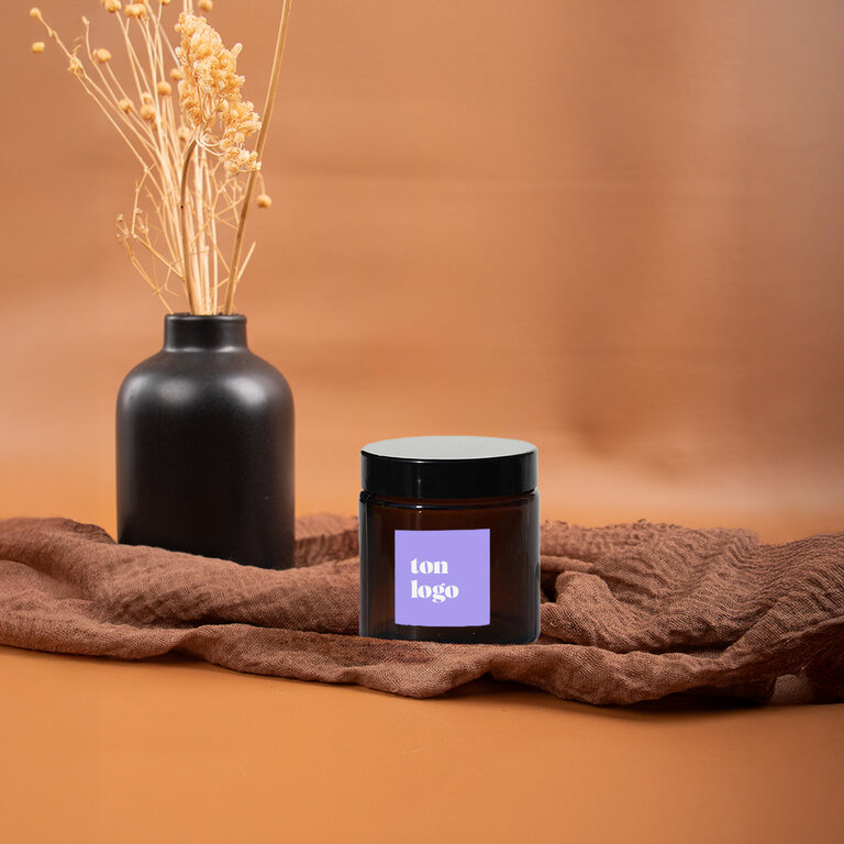 Bougie naturelle en verre apothicaire personnalisable 100% Française 35g - Lumora | pandacola