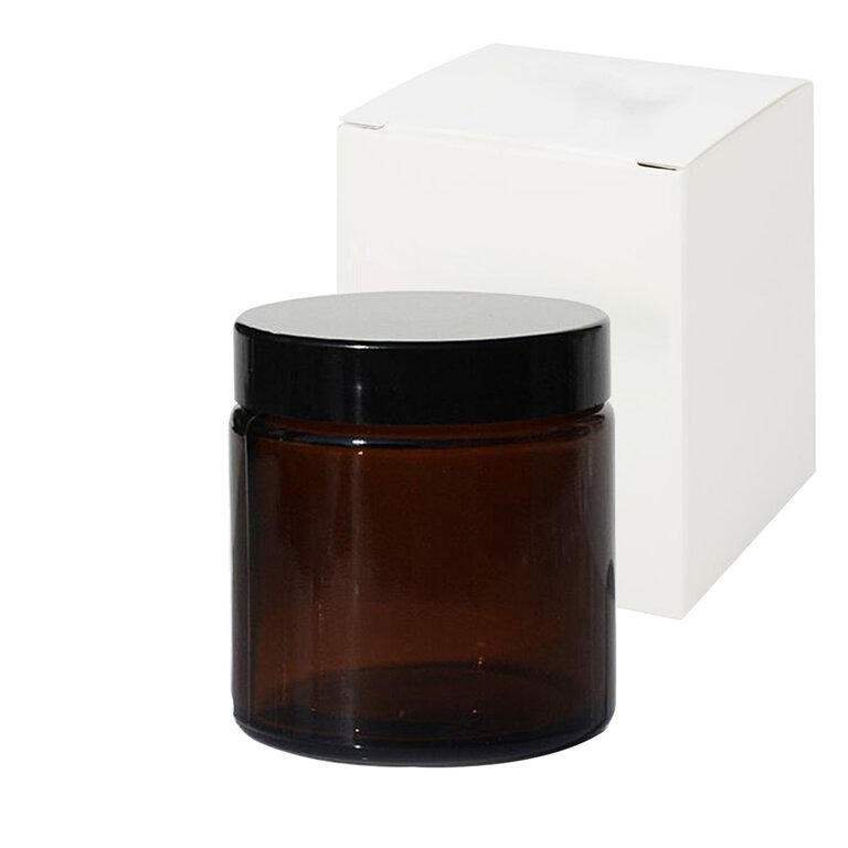 Bougie naturelle en verre apothicaire avec boîte personnalisable 100% Française - Auréna | pandacola