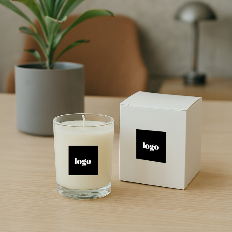 Bougie naturelle avec boîte personnalisable 100% Française - Aura | pandacola