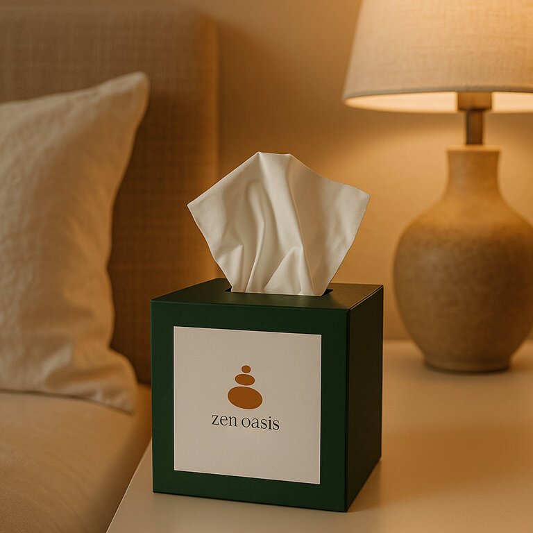 Boîte de 100 mouchoirs personnalisable carré - Kleep square | pandacolach