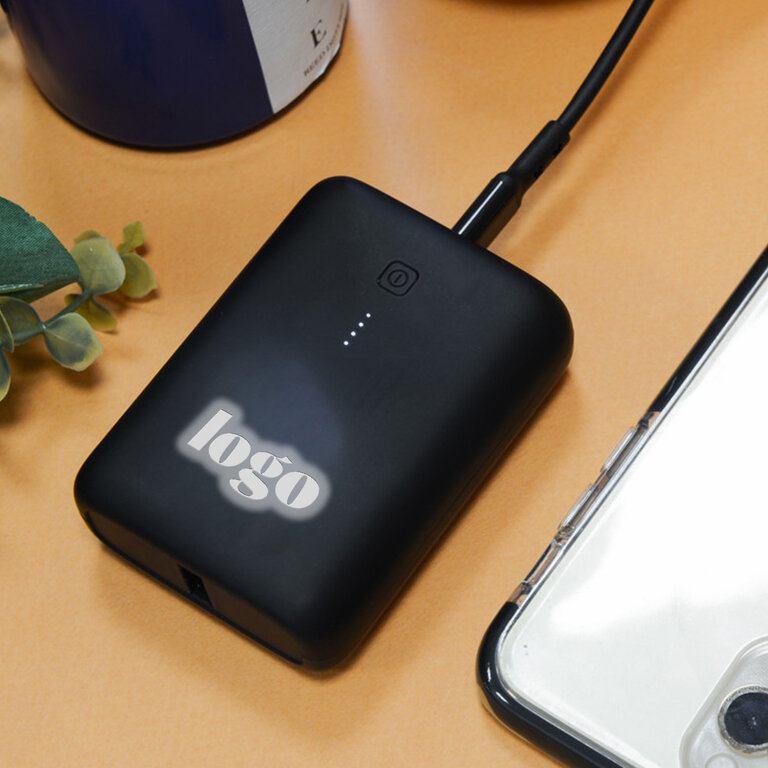Batterie de secours personnalisable 10 000 mAh avec logo rétro-éclairé - Raito | pandacola