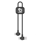 Câble court personnalisable 18cm 4 en 1 avec logo lumineux et charge ultra-rapide 60W - Aka | pandacolach - thumb - 1