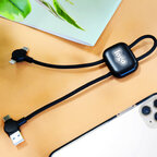 Câble court personnalisable 18cm 4 en 1 avec logo lumineux et charge ultra-rapide 60W - Aka | pandacolach - thumb - 2