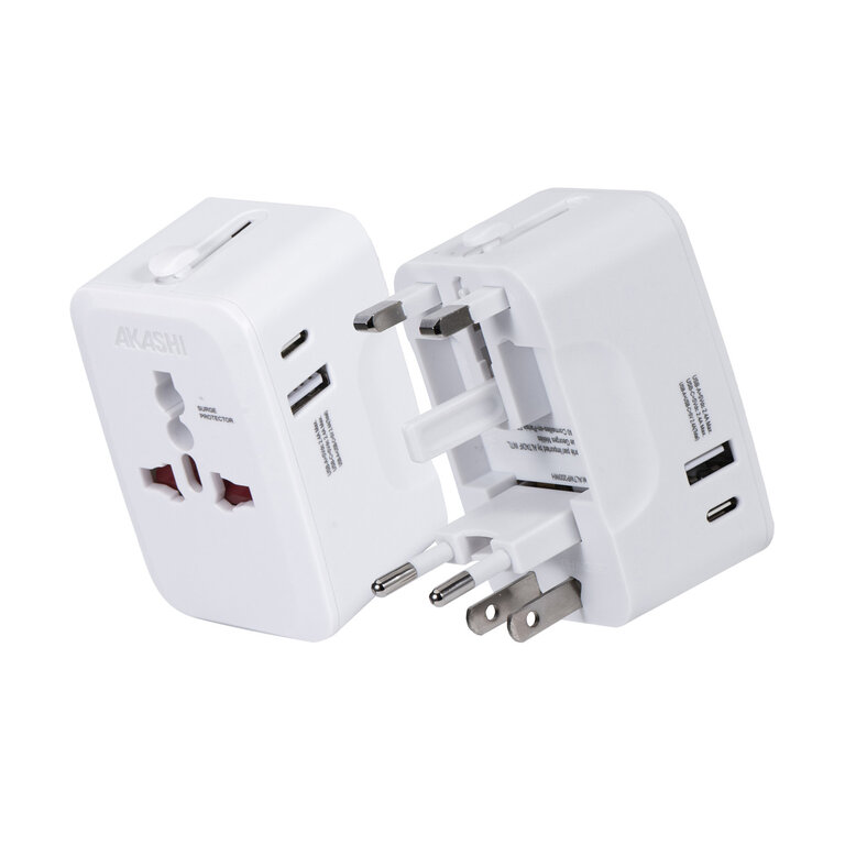 Adaptateur universel de voyage personnalisable avec sorties USB-C et USB-A – Kojima | pandacolach