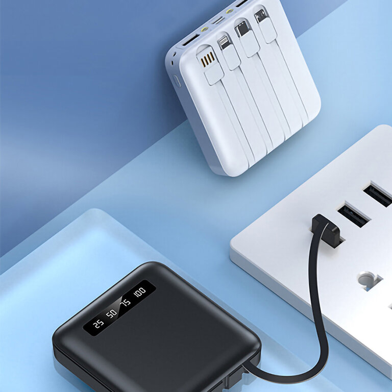 Batterie de secours personnalisable 10 000 mAh avec 4 câbles intégrés – Heiho | pandacolach - 2