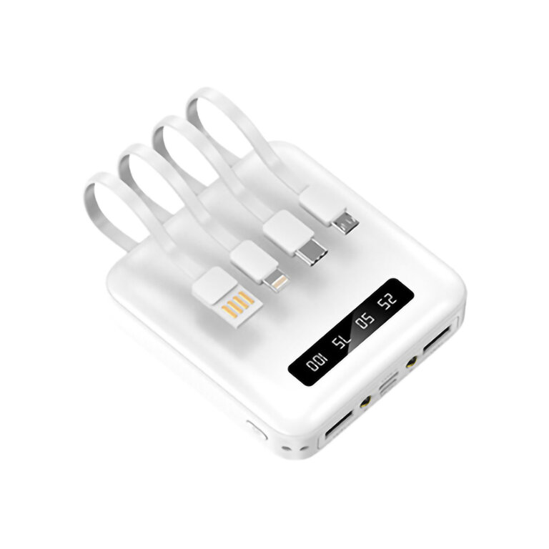 Batterie de secours personnalisable 10 000 mAh avec 4 câbles intégrés – Heiho | pandacolach