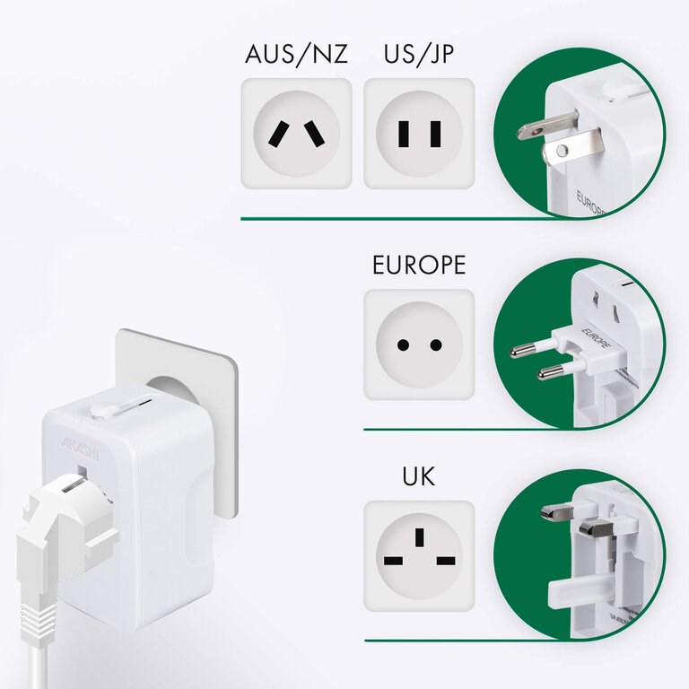 Express 72h - Adaptateur de voyage promotionnel – Universel et personnalisable  - Torebu | pandacolach - 2