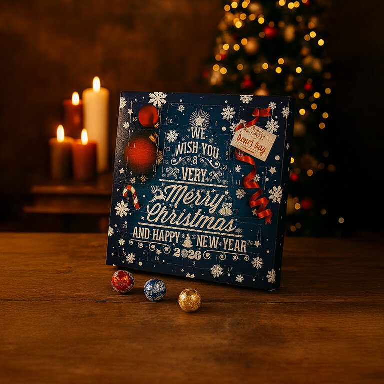 Calendrier de l'avent personnalisé carré Lindt Lindor - Appy square | pandacolach