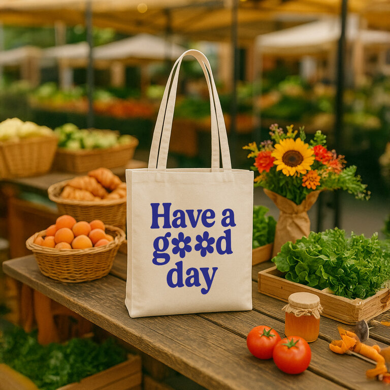 Tote bag promotionnel avec soufflet et punchline imprimé  - Rhea | pandacolach - 4