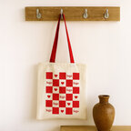 Tote bag personnalisé à anses colorées et impression cadrillée - Sira | pandacola - thumb - 2