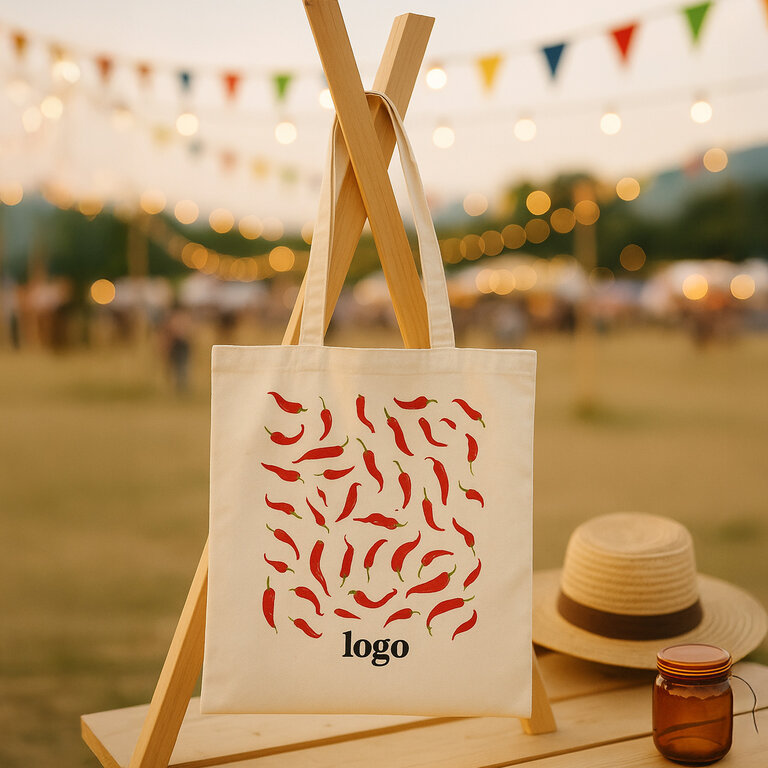Tote bag publicitaire saisonnier avec motifs fruits et floraux - Alia | pandacola