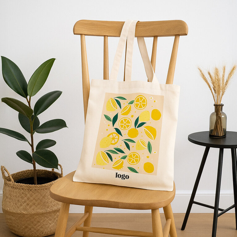 Tote bag publicitaire estival avec motifs fruits et floraux - Alia | pandacolach - 2
