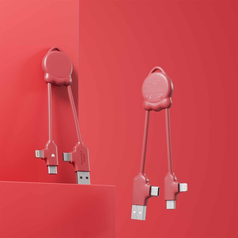 Mini chargeur multi câbles publicitaire en plastique de couleur - Octomini | pandacolach - 2