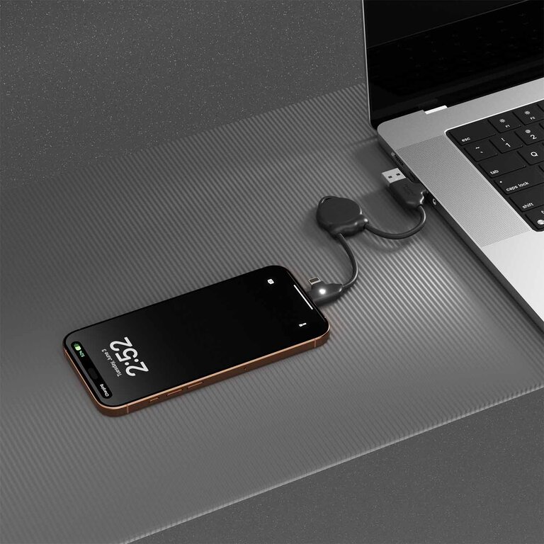 Mini chargeur multi câbles publicitaire en plastique de couleur - Octomini | pandacolach - 5