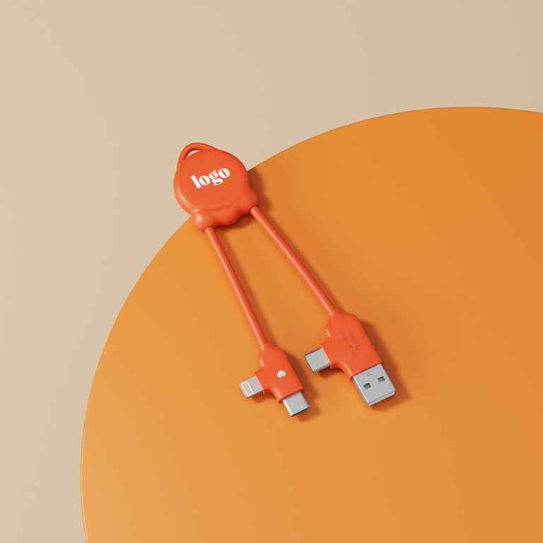 Mini chargeur multi câbles publicitaire en plastique de couleur - Octomini | pandacola