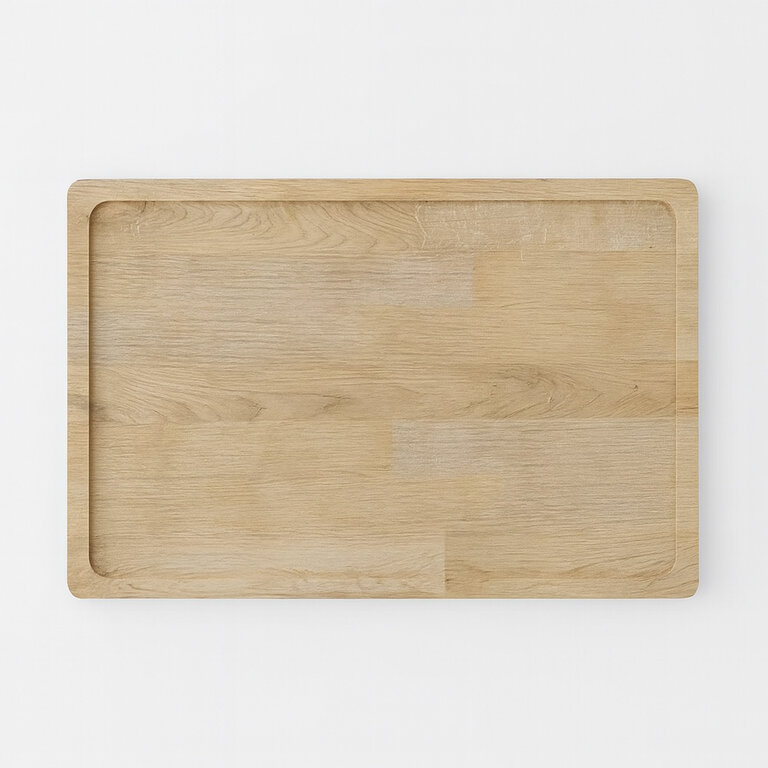 Plateau de service en chêne massif avec rebords fabrication 100 % française - Plotty | pandacolach - 1