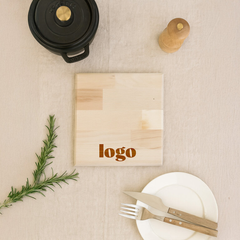 Dessous de plat carré en bois personnalisable fabrication 100 % française - Bosky | pandacola