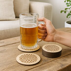 Lot de 8 dessous de verre en bois de peuplier made in France - Peuply | pandacola - thumb - 2