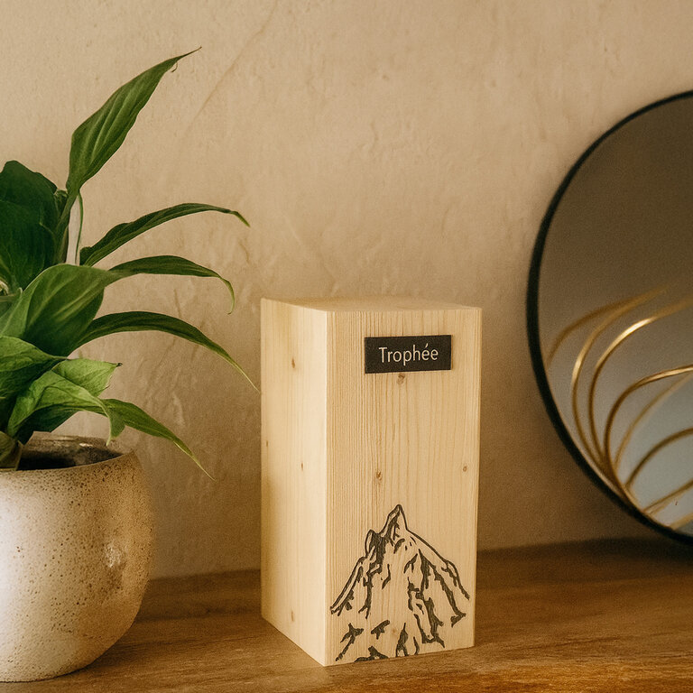 Trophée en bois d’épicéa personnalisable made in France - Trophy | pandacola