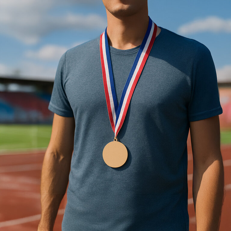 Médaille en bois de chêne personnalisable fabrication française - Victory | pandacolach